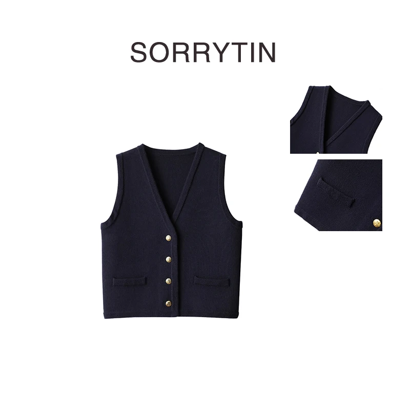 《凯旋门》思家高品质 对版CE*L 巨时髦百搭加厚美利奴羊毛针织马甲