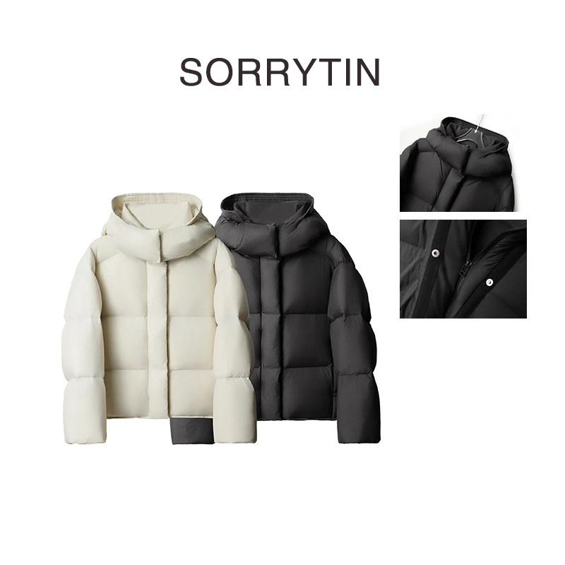《巴黎泡芙》思家高品质 轻盈温暖 霍尔多巴吉白鹅绒短款连帽羽绒服