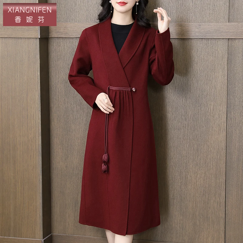 【香妮芬】WH-8061氛围感服饰显瘦大衣2025新款时尚呢外套秋冬穿搭
