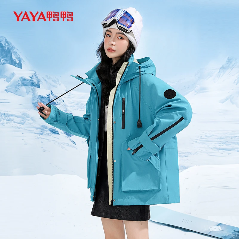 YAYA/鸭鸭羽绒服女户外情侣加厚防风保暖冬季运动外套YE3B612141A