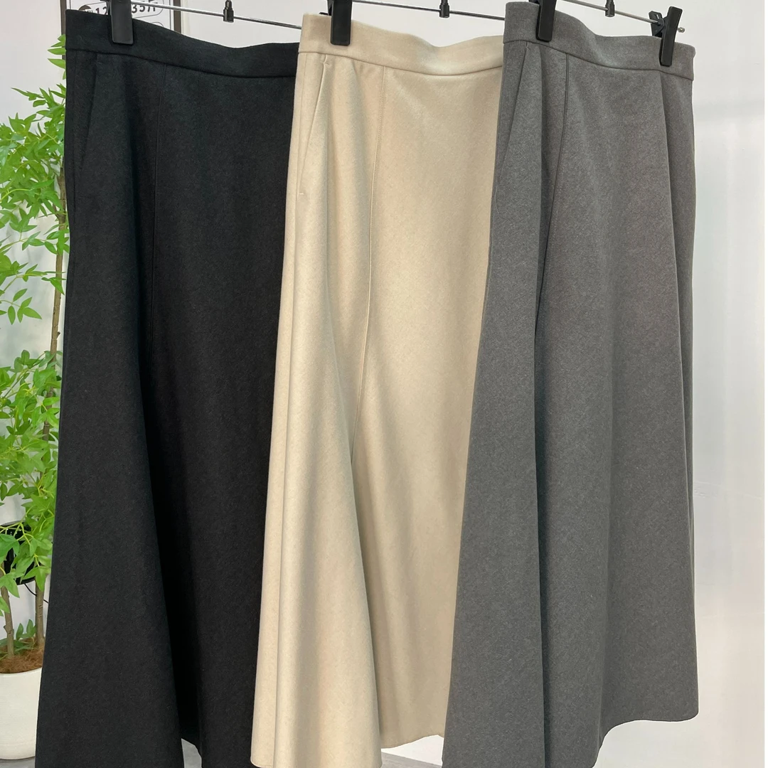 秋冬复古简约高腰半身裙遮肉松弛长半身裙