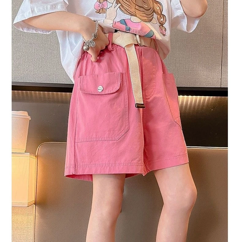 女童宽松短裤2023新款工装风大童洋气女孩五分裤儿童夏季薄款裤子