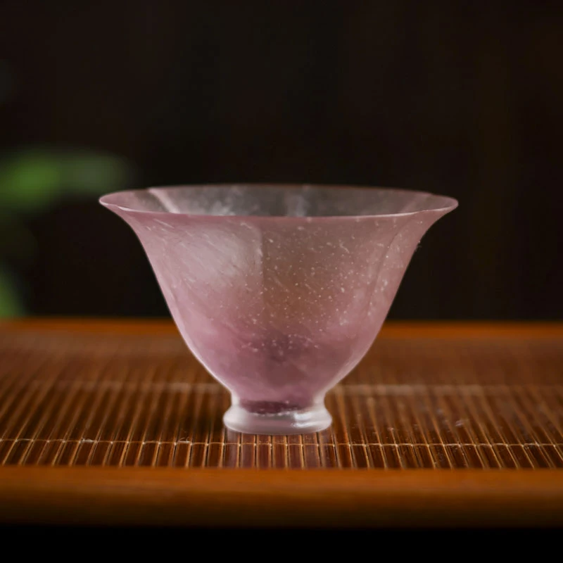 【福器】冰透紫花颜葵口杯（心缘0040）