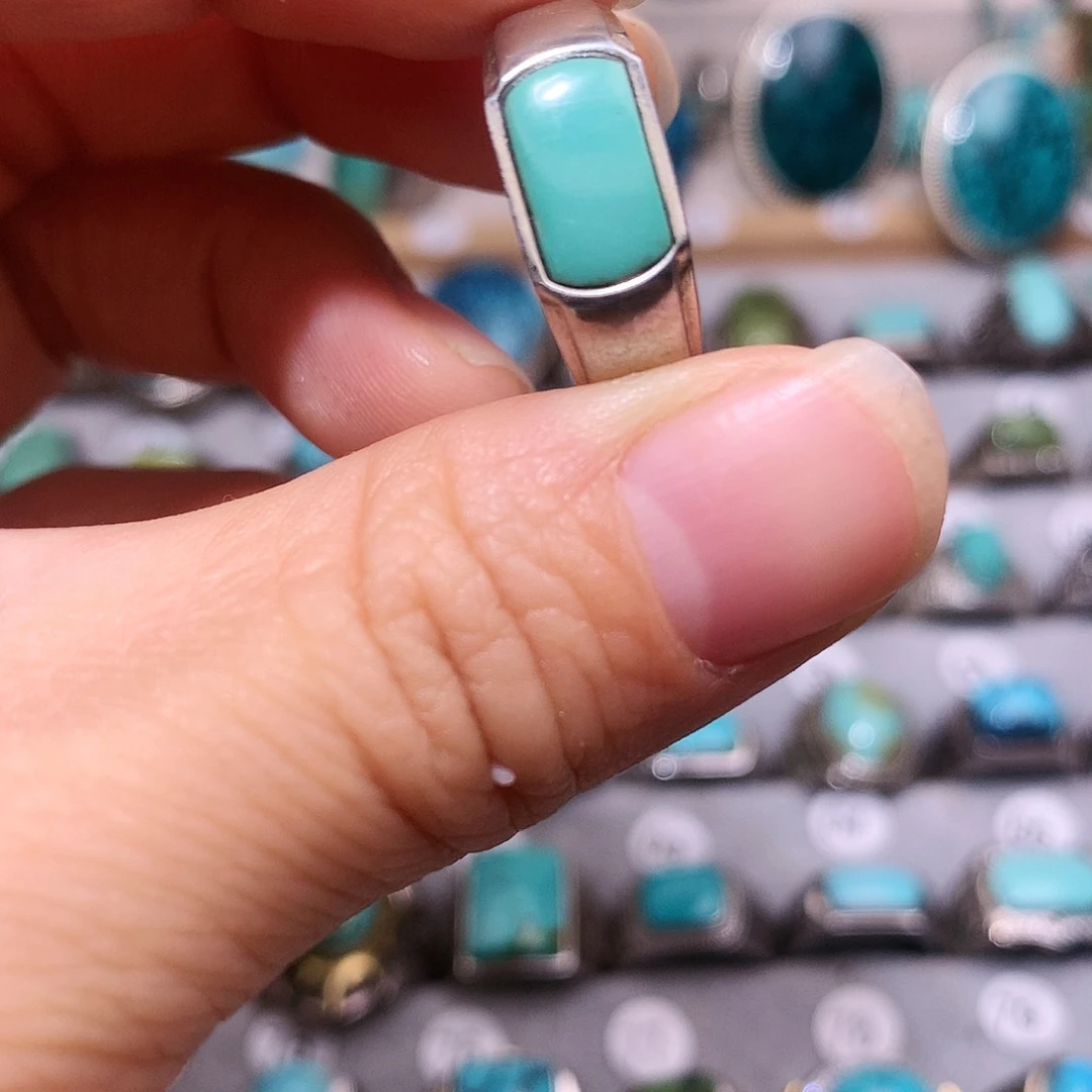 绿松石挂件银S925镶嵌