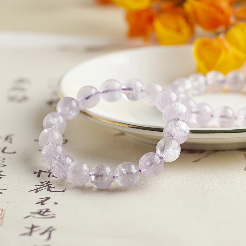 【木槿槿】天然拉丝紫锂辉11m+手串女款百搭手链XL1704多样性发其一