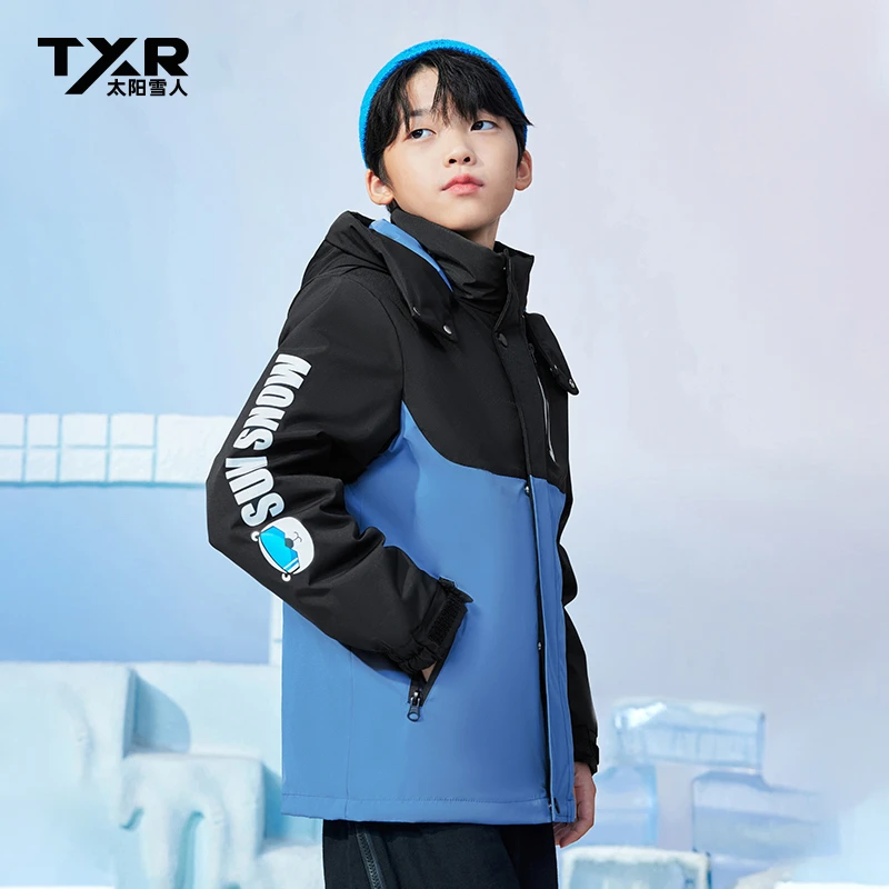 【刘教练专属】太阳雪人冬季儿童时尚保暖连帽厚羽绒服T3044889YZ