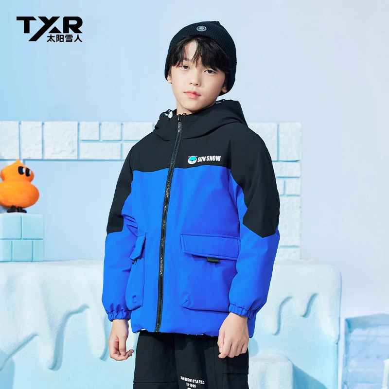 【太阳雪人】太阳雪人儿童冬季时尚中长保暖连帽厚羽绒服T3045313YZ