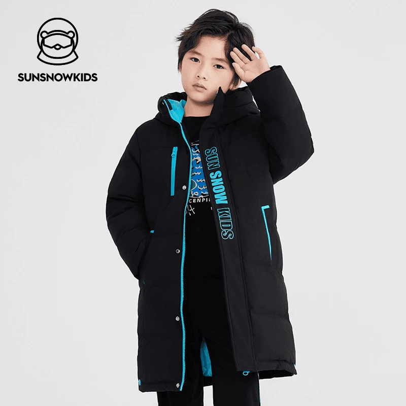 【肉妈推荐】太阳雪人冬季时尚中长款连帽防风加厚羽绒服T3047221YZ