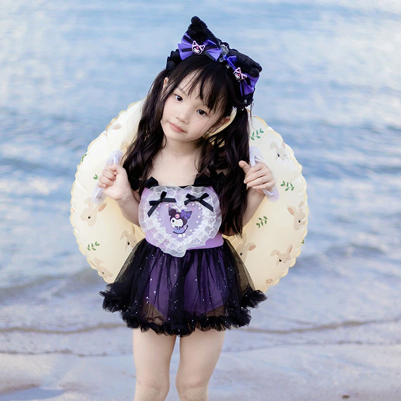 女童夏季库洛米泳衣夏装儿童泳衣裤女宝连体游泳服小女孩裙子泳装