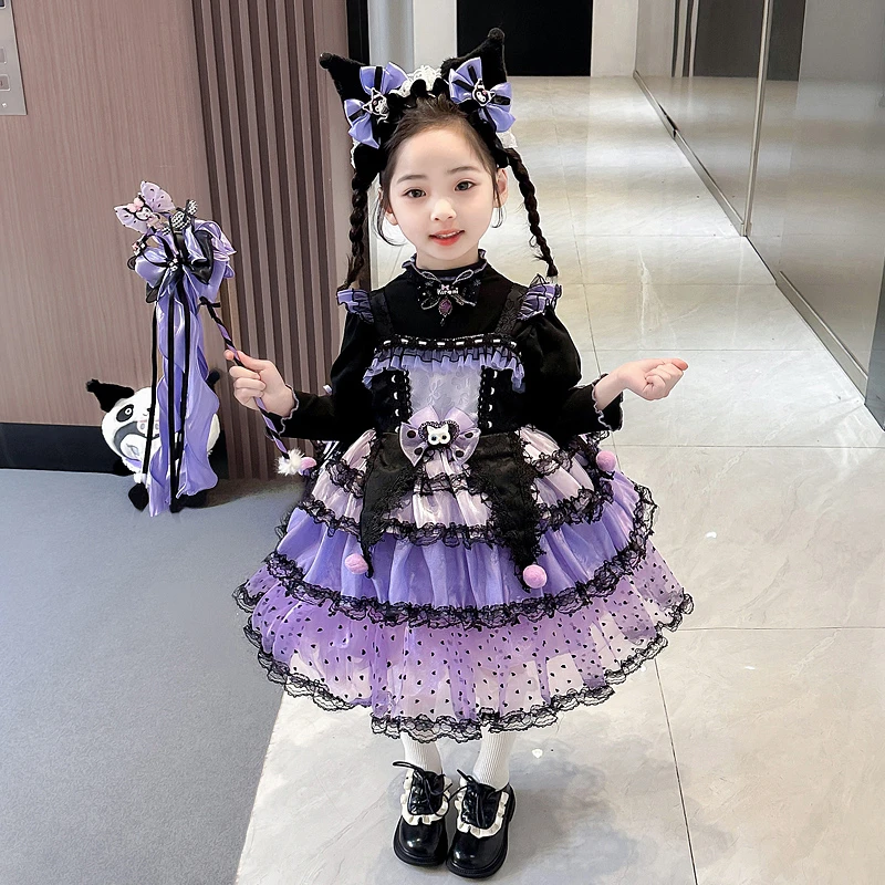 库洛米衣服女童万圣节儿童服装连衣裙洛丽塔公主裙生日春秋款裙子