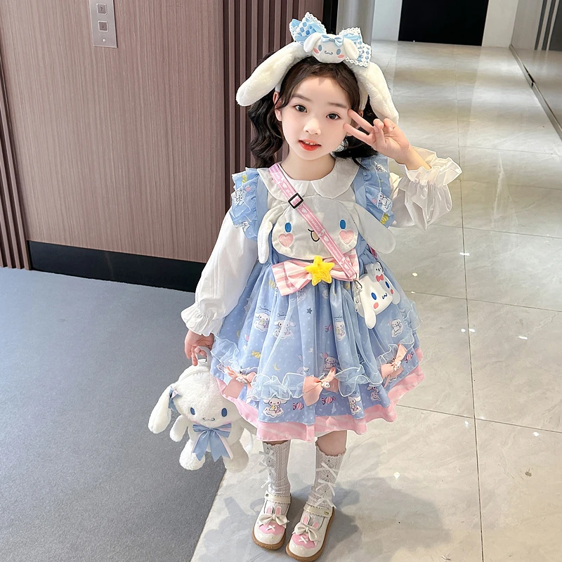 女童春秋裙子新款大耳狗衣服萌趣儿童玉桂狗洛丽塔甜美公主连衣裙