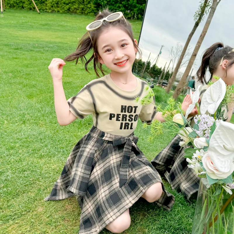 女童夏季辣妹装潮酷穿搭半身裙套装洋气时髦小女孩夏天短袖儿童装