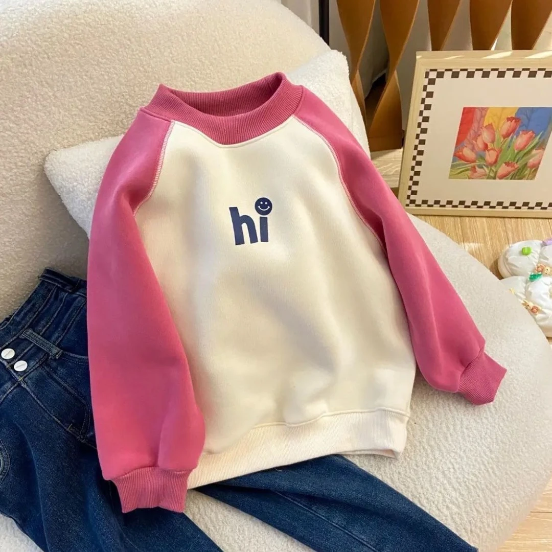 女童卫衣2023春秋新款宽松中大童洋气簿款套头上衣3-15岁