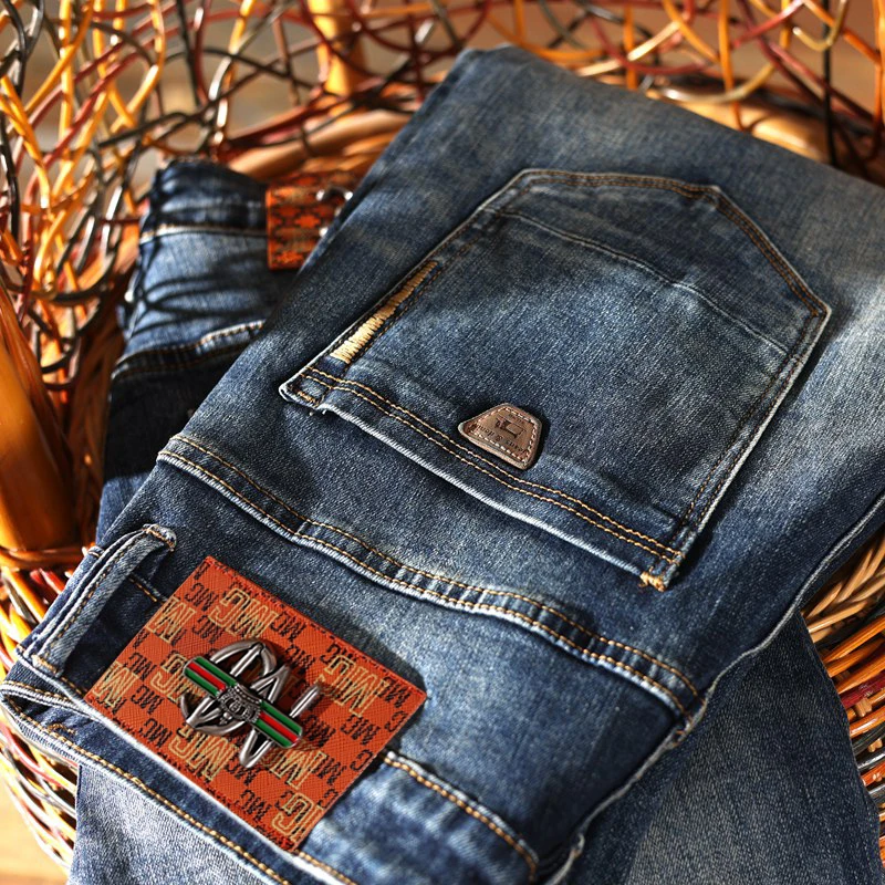 【洋哥专属】轻奢直筒牛仔裤男 弹力复古男裤子青年长裤366