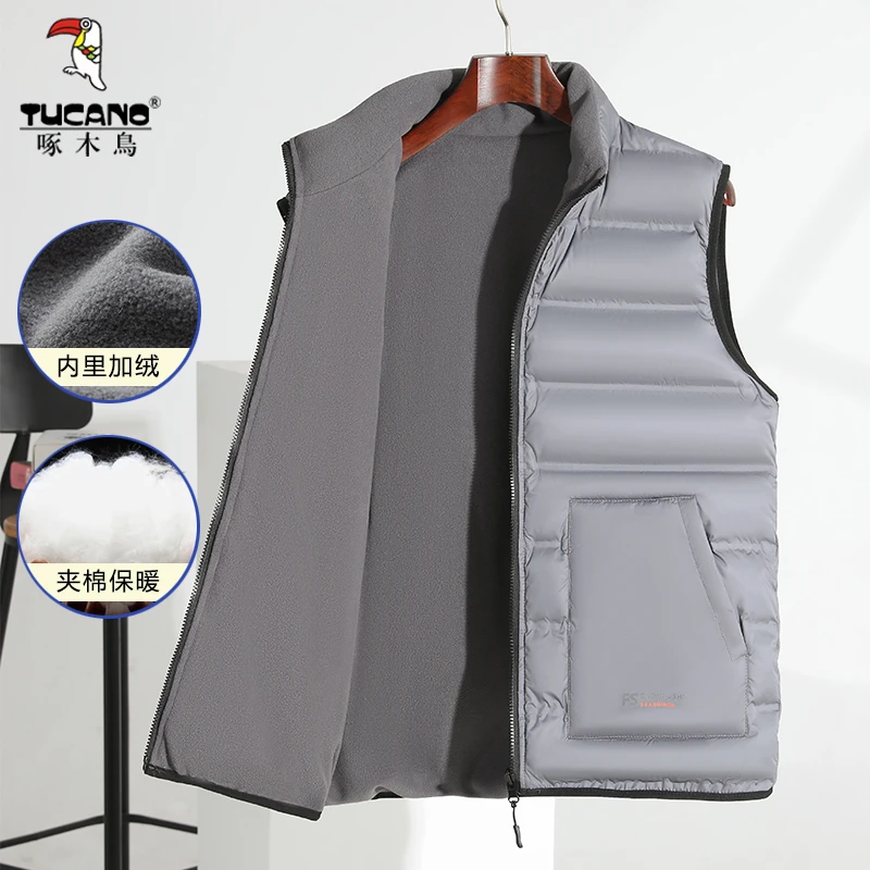 TUCANO/啄木鳥男士马甲保暖爸爸厚款休闲外套背心40岁50爸爸冬装