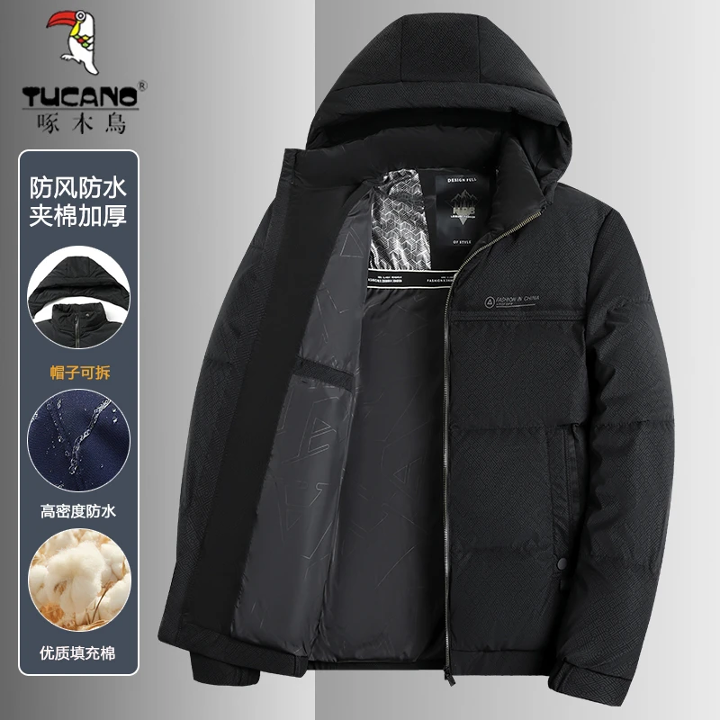 TUCANO/啄木鳥中年冬季棉服外套男士冬天爸爸装加绒加厚保暖棉衣