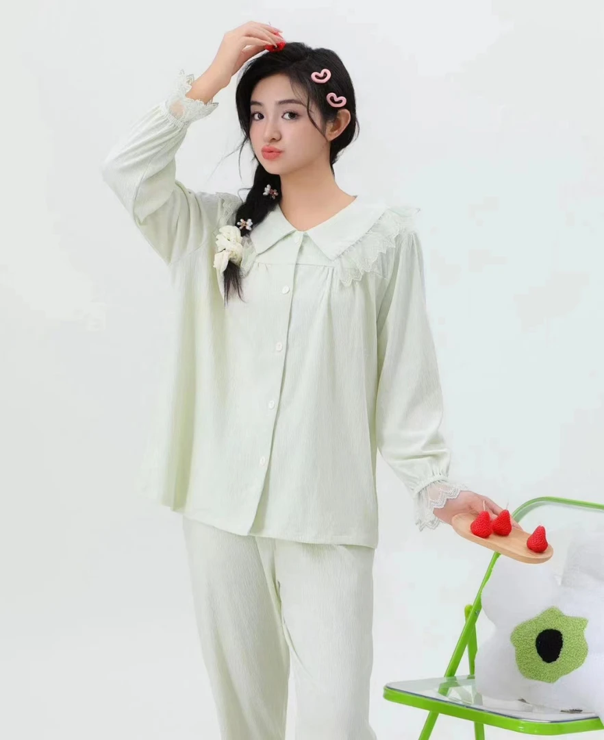 24年春夏宽松季气质小众时尚睡衣女长袖套装叫号下单备注编码