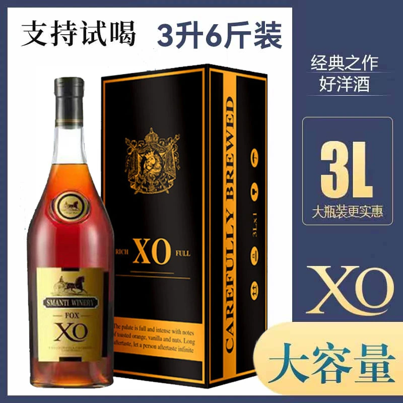 法国进口6斤大洋酒珍藏法皇珍藏XO白兰地3L*单瓶礼盒装