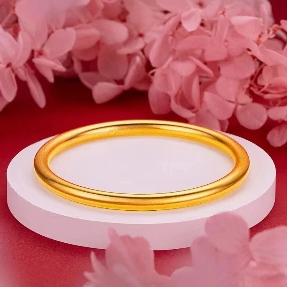 铜合金手镯 古法传承4N手镯时尚素圈闭口款经典复古手饰