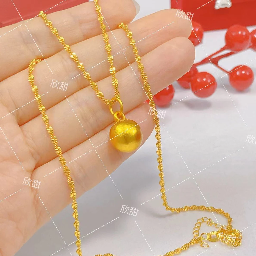 铜合金项链 新款镶钻圆球女士水波项链有求必应精美毛衣链0202