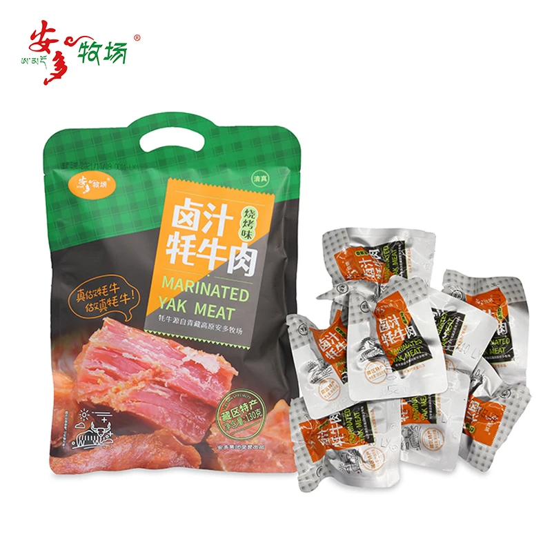 A&E/安多牧场黄荷蜜专享-礼盒装清真牦牛肉干卤汁烧烤味-130克/袋