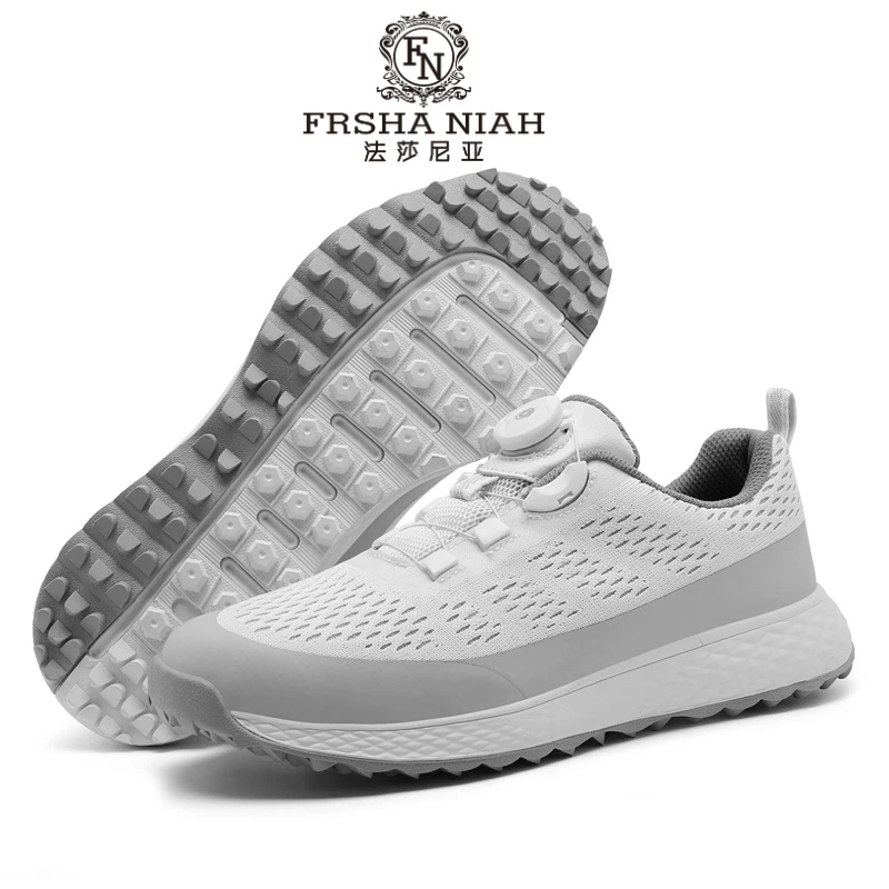 法莎尼亚高尔夫球鞋男女情侣舒适防水旋钮扣伸缩鞋带防滑固定钉男
