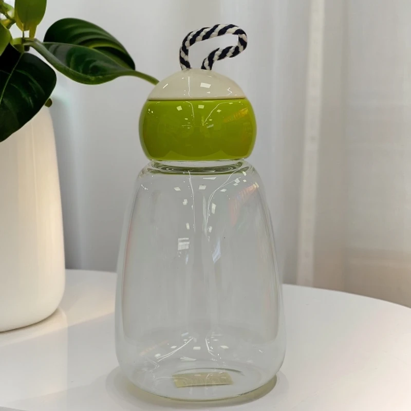 【开播福利】尼莫玻璃杯白绿款食品级塑件304不锈钢玻璃水杯