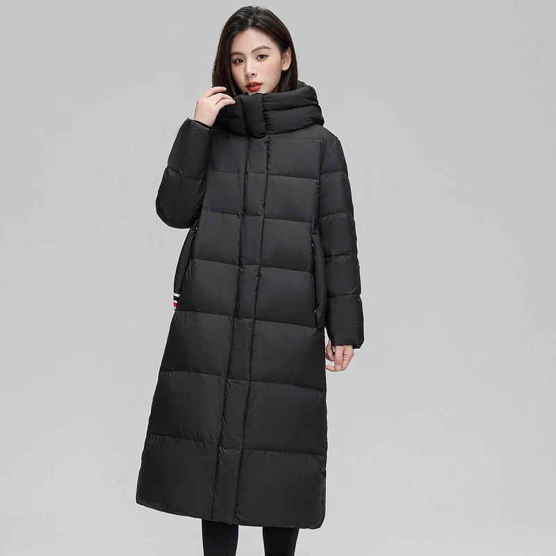 【雪中飞2024冬季极寒鹅绒长款羽绒服女百搭过膝加厚外套装9233