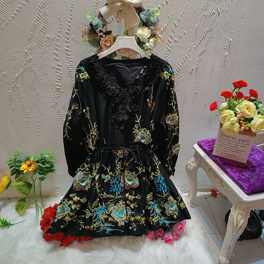 桑蚕丝重工刺绣连