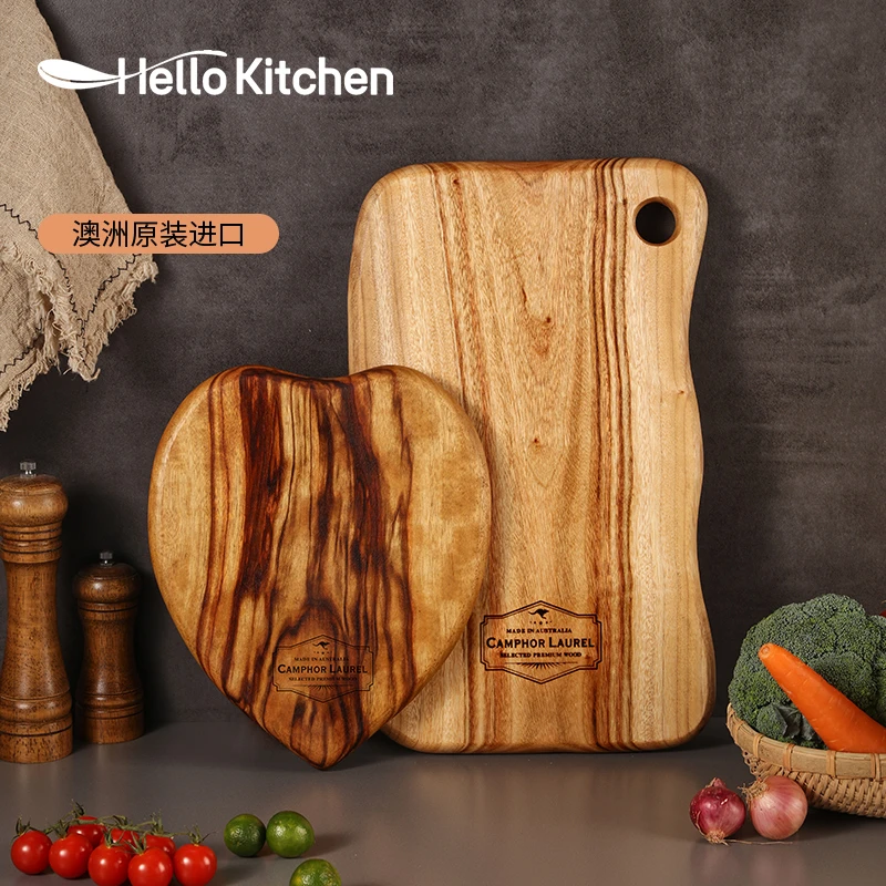 澳洲哈萝厨房家用香樟木砧板实木无拼接抗菌切板心形牛扒板菜板