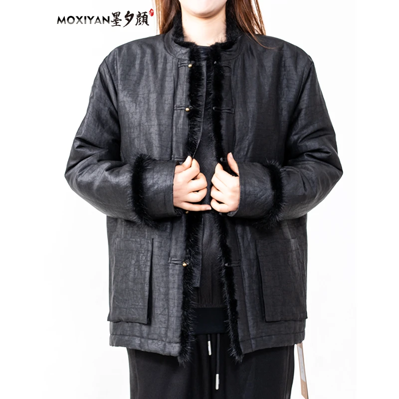 【墨夕颜】2024秋冬桑蚕丝香云纱 升级款黑龟中式休闲棉服-GZ-083