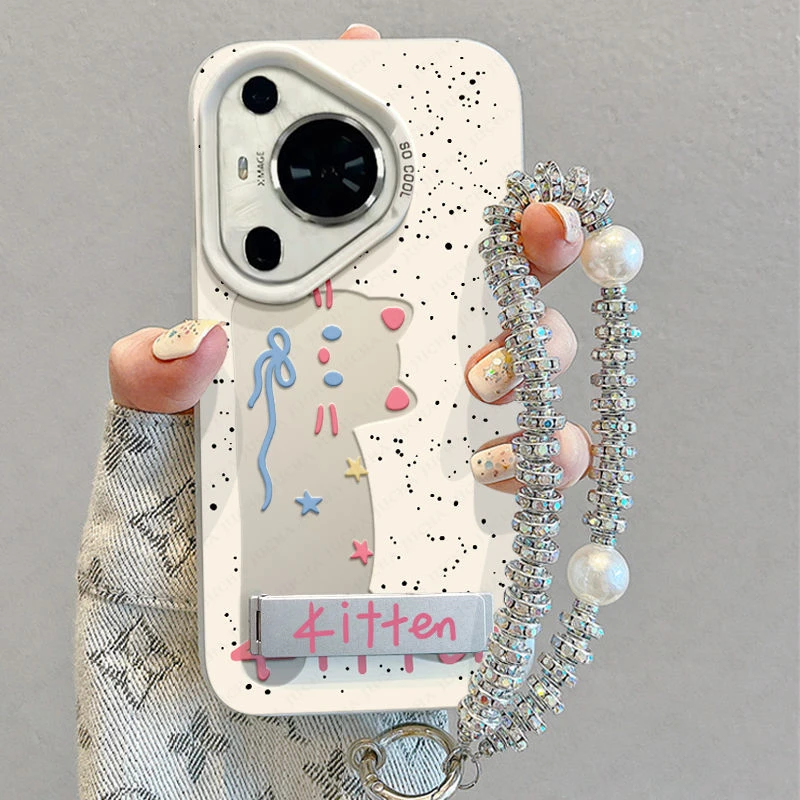 可爱镂空猫适用于华为pura70手机壳高颜值新款HUAWEIp60pro情侣款