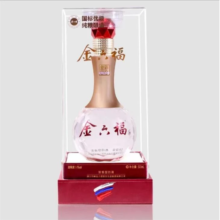 金六福金彩90 亚克力纯粮酿造 浓香型优级白酒50度500ml*6瓶