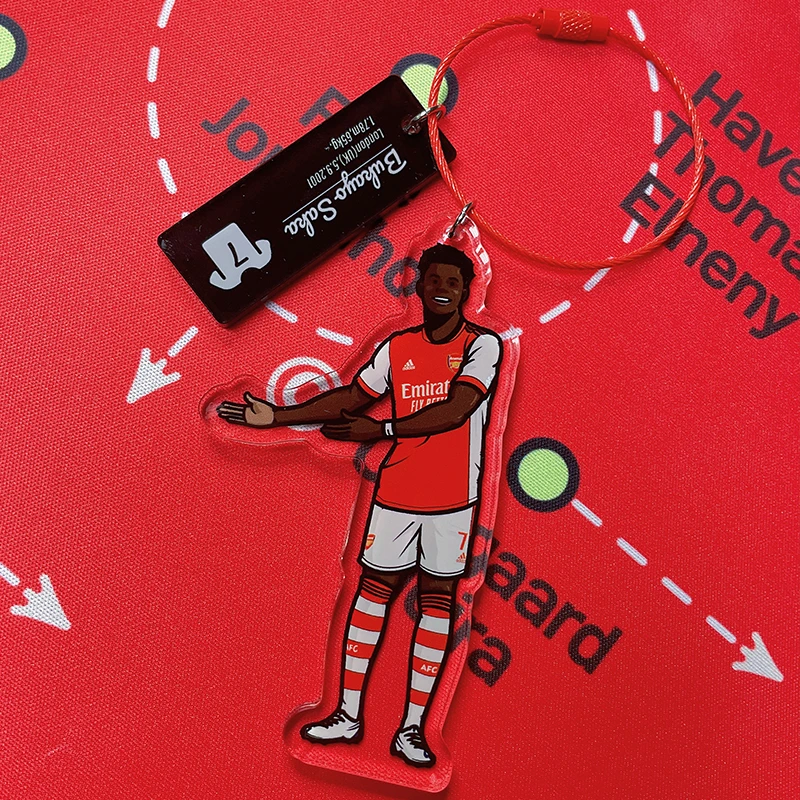 阿森纳球员创意亚克力赖斯萨卡足球挂件双面亚克力钥匙扣装饰搭配