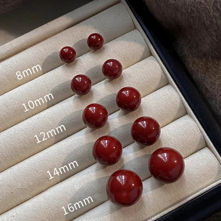 合金耳饰 安可拉红豆豆耳钉女复古港风气质高级感耳环轻奢ins耳饰