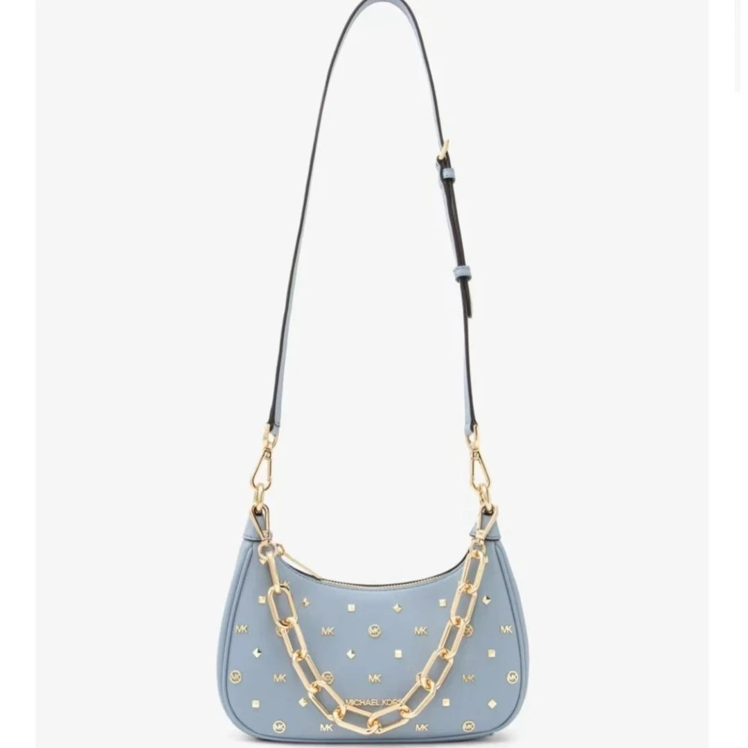 99新 MICHAELKORS/迈克高仕 蓝色月牙单肩包/01113/姐妹花