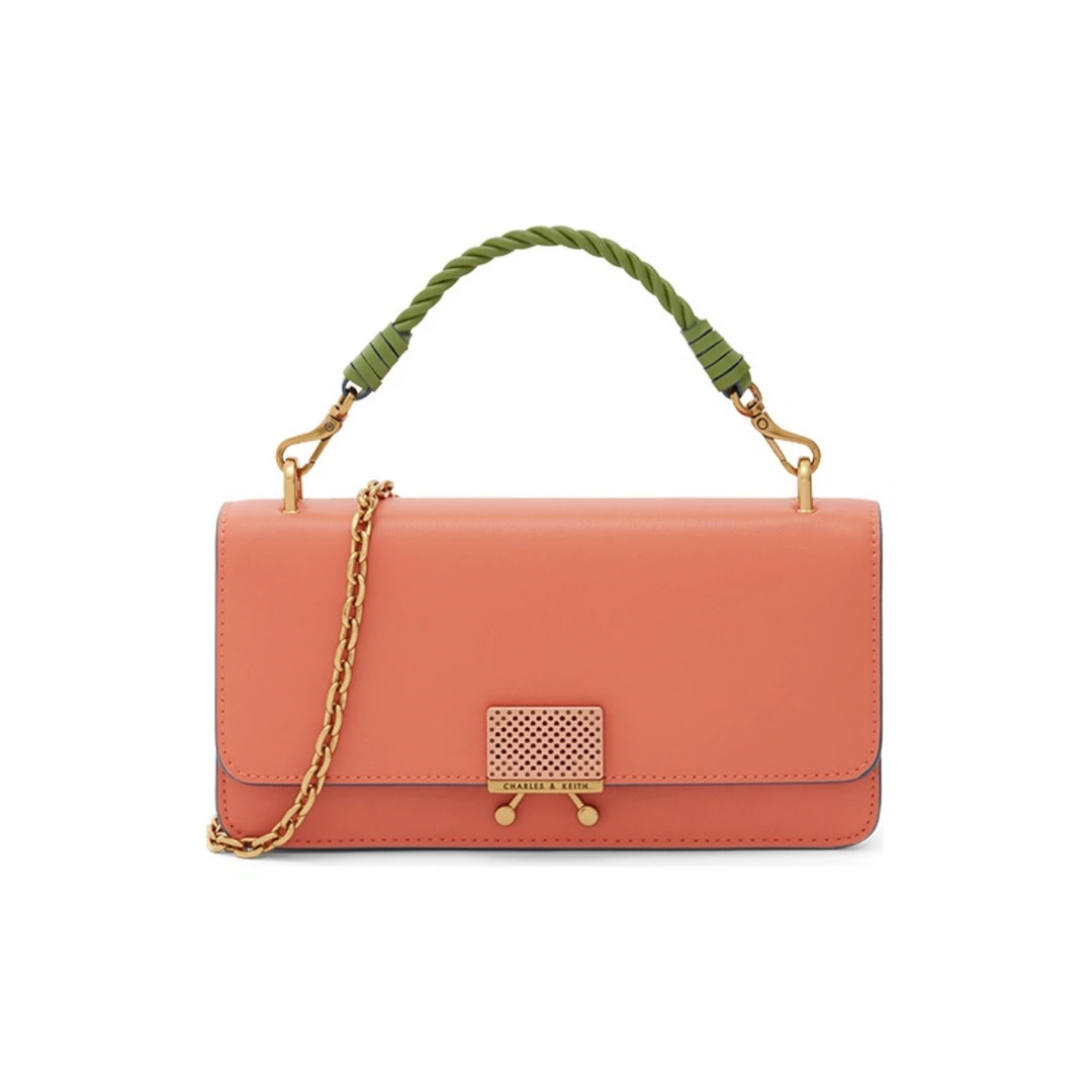 全新未使用 CHARLES & KEITH 橙色单肩包/30012/姐妹花