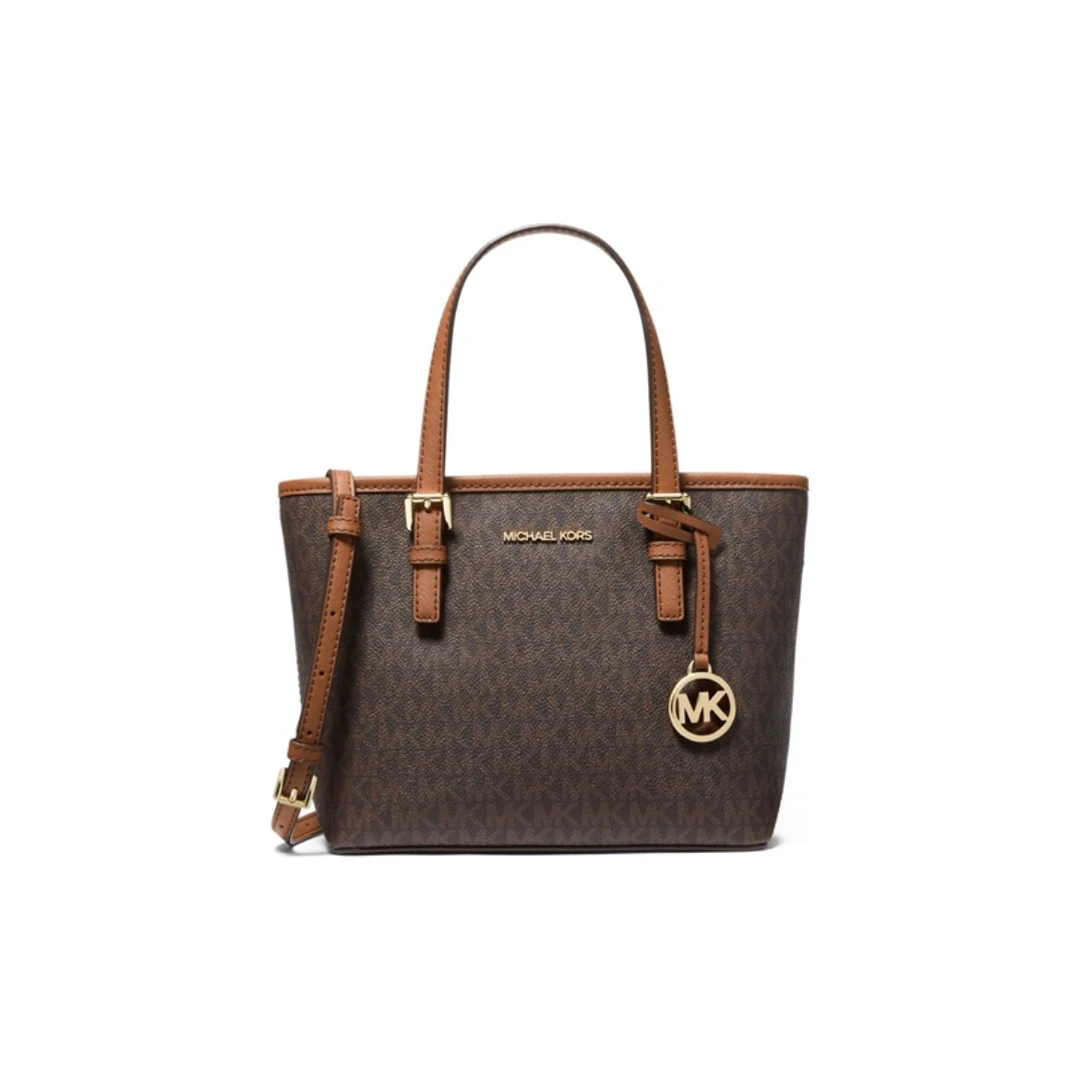 全新未使用 MICHAEL KORS/迈克高仕 Jet Set 棕老花菜篮子/20103