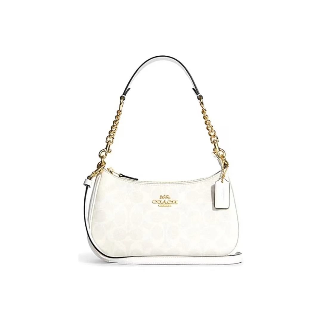 95新 COACH/蔻驰 98新 白色经典老花腋下单肩包/20130/姐妹花