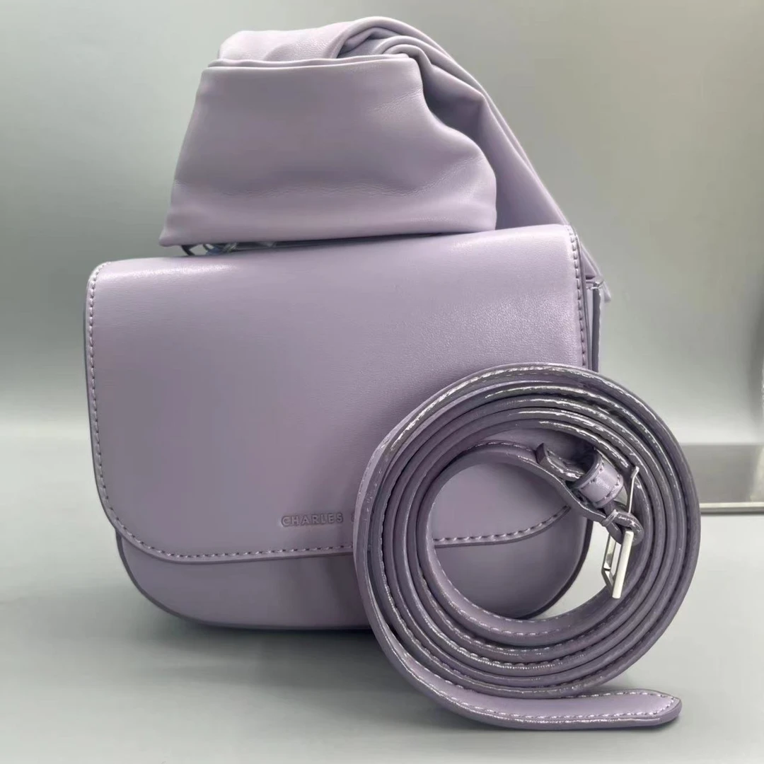 全新未使用 CHARLES & KEITH 紫色盒子包/30069/姐妹花
