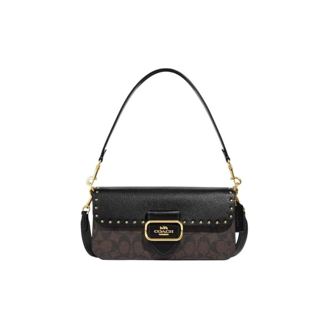 全新未使用 COACH/蔻驰  Morgan 27 棕色拼黑色/20106/姐妹花