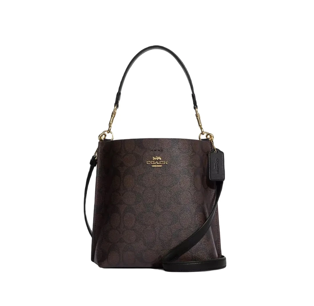 99新 COACH/蔻驰 蔻驰/焦糖色老花水桶/21008/姐妹花