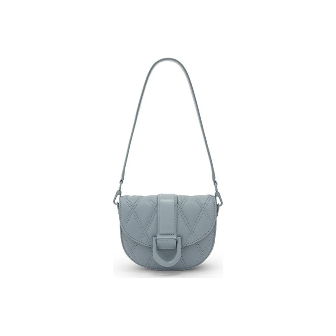 全新未使用 CHARLES & KEITH 钢青色马鞍包/30219/姐妹花