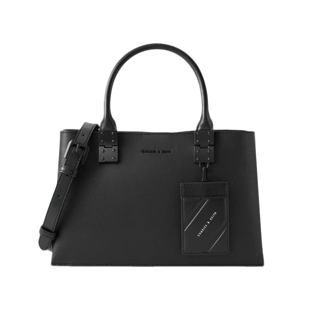 全新未使用 CHARLES & KEITH 黑色手提单肩包/30416/姐妹花