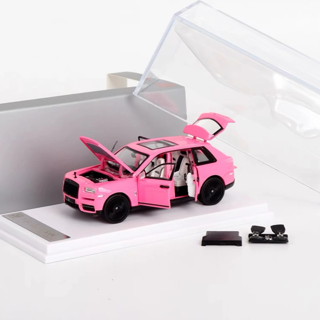 强尼车模粉色库里难全开门1:64合金车模