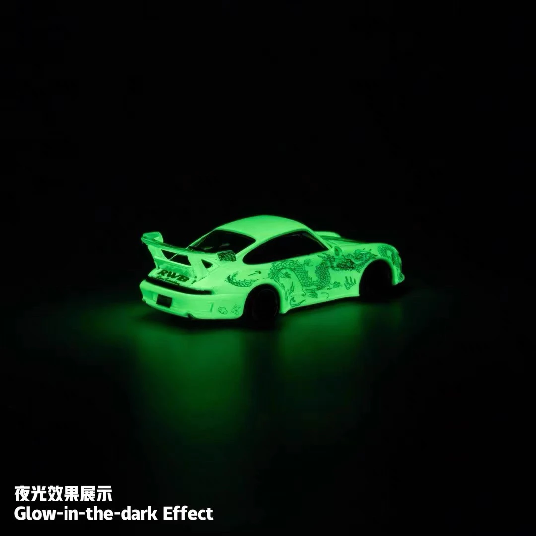 TPC 1:64 保时 RWB993 夜光龙版 合金仿真汽车模型