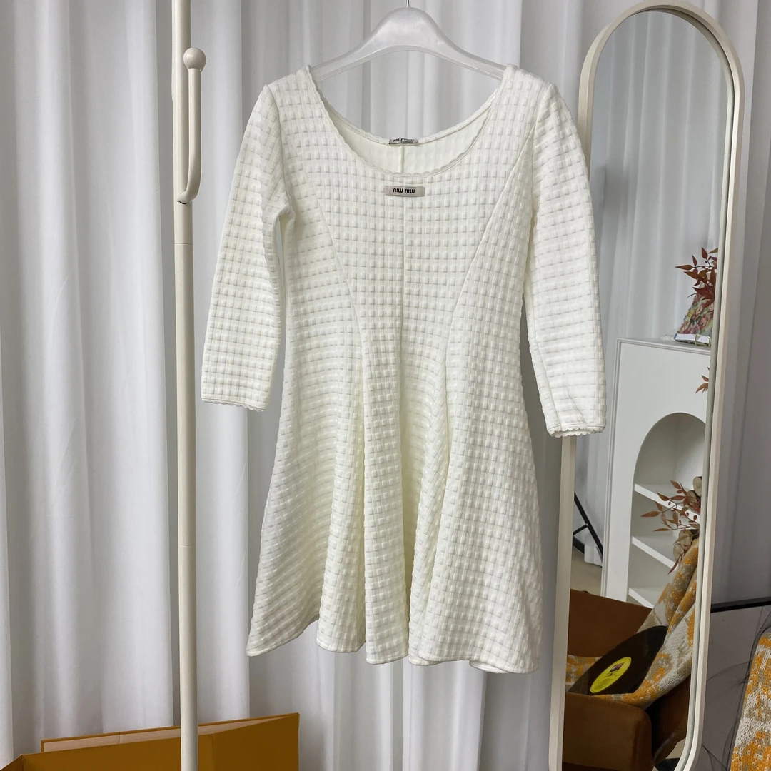 miumiu/谬谬双双臻选/na31655/缪缪连衣裙/M码