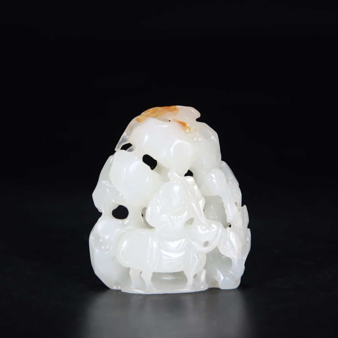 882清和田玉文房狩猎山子1107