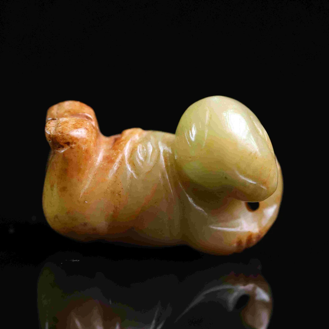 849明代和田玉童子花件178