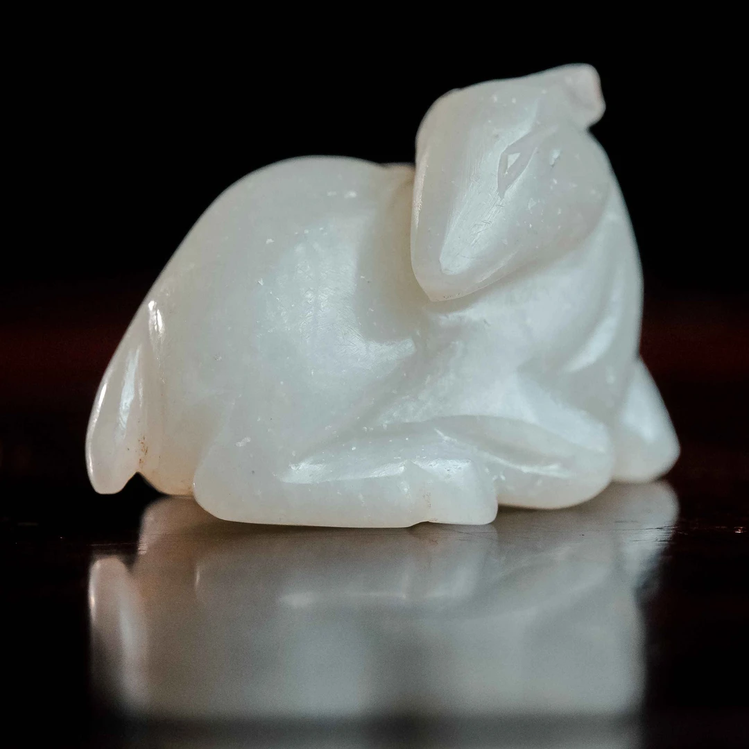 347明代和田玉玉鹿花件281